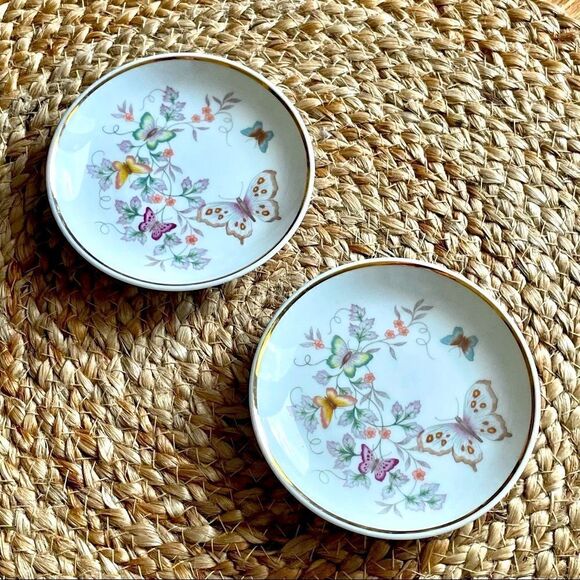Avon Other - 𝅺VINTAGE Avon 1979 Porcelain & 22K Gold Small Butterfly Trinket Plates
